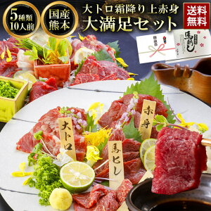 肉 ギフト 馬刺し 馬肉 馬刺 国産 熊本 送料無料 大満足セット 約10人前 500g 赤身 霜降り 中トロ 大トロ たてがみ 馬ヒレ 贈り物 内祝い 利他フーズ 食べ物 惣菜 おつまみ プレゼント ばさし お歳暮にはこのセット 年末年始 ごちそう 大晦日 お正月 年内