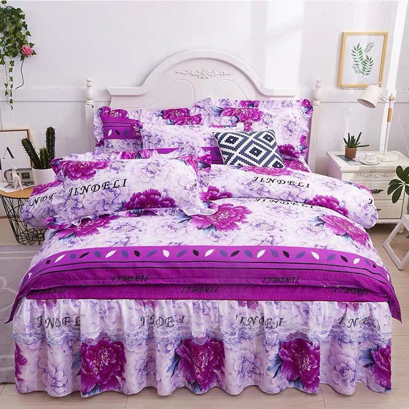 A029630ワイドダブル ベッド用品4点セット 寝具 ボックスシーツ　枕カバー掛け布団カバー ベッドパッド..