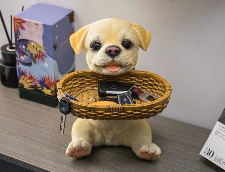 A045622ラブラドール雑貨 置物 小物入れドッグ 犬 収納ボックス かご 小物入れ