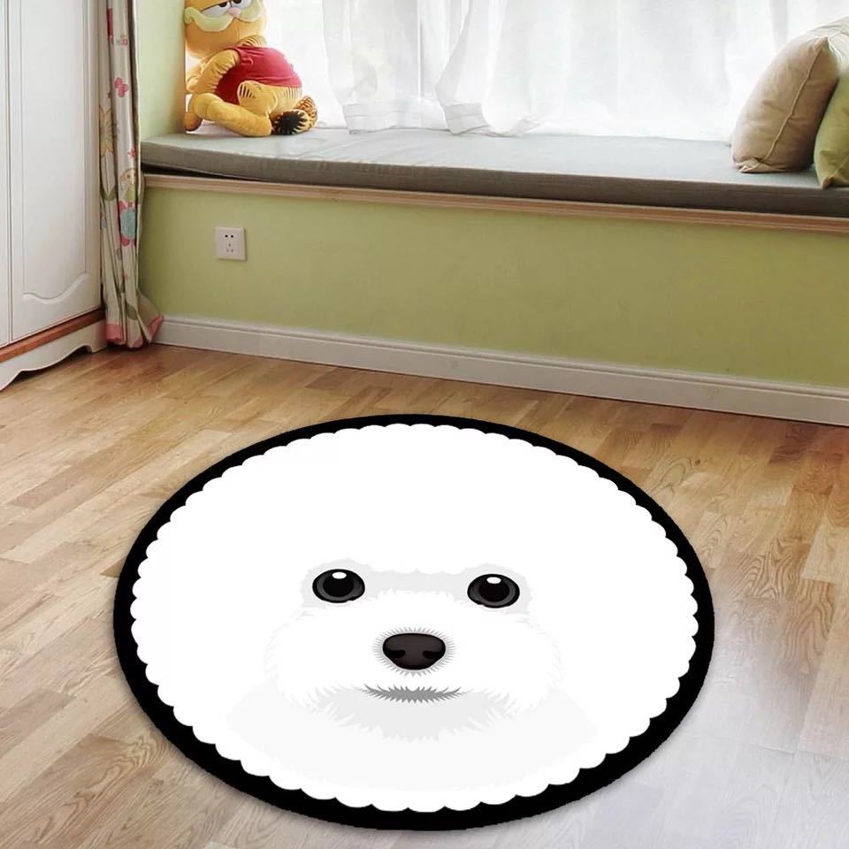 Rakuten - A028322ラグマット リビングマット 玄関マット　カーペット．お風呂マット 犬柄雑貨 80cm．