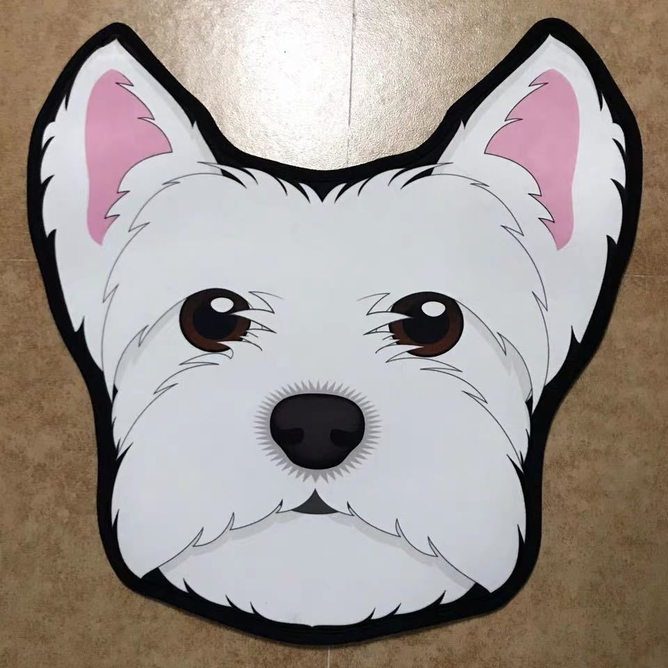 A017385ラグマット リビングマット 玄関マットカーペット．お風呂マット 犬柄雑貨 80cm