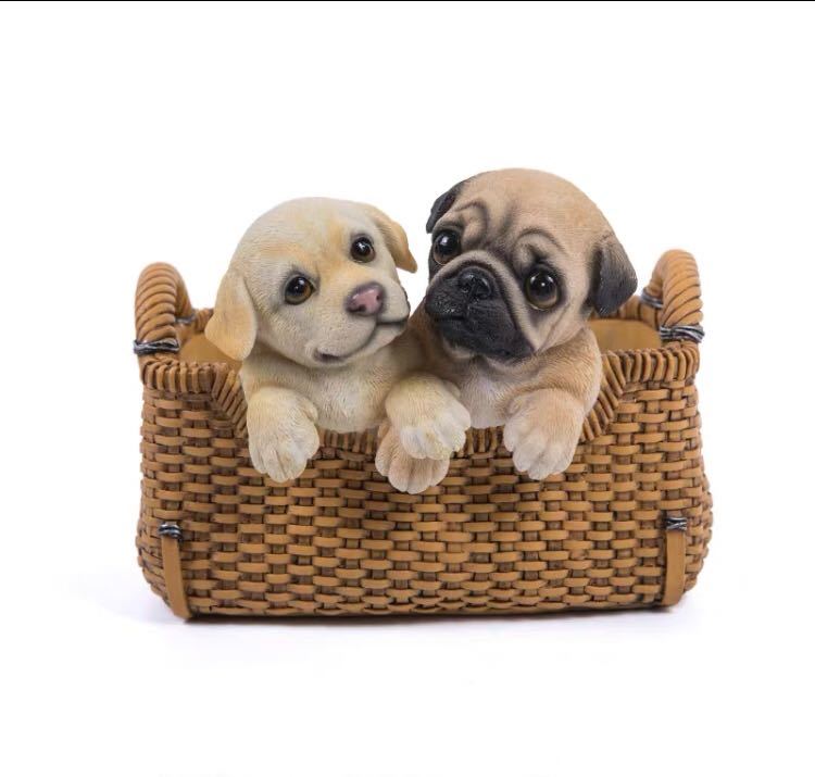 A011325パグ雑貨 パグ 置物 小物入れドッグ 犬 収納ボックス かご 小物入れ