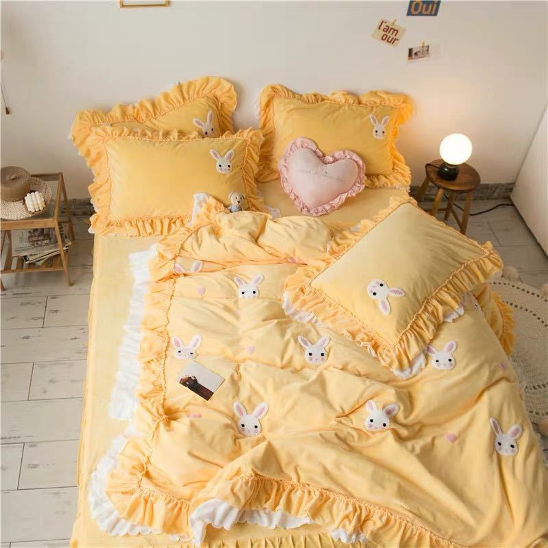 A023115ワイドダブル ベッド用品4点セット 寝具 ボックスシーツ 枕カバー掛け布団カバー ベッドカバー 別サイズあり [2]