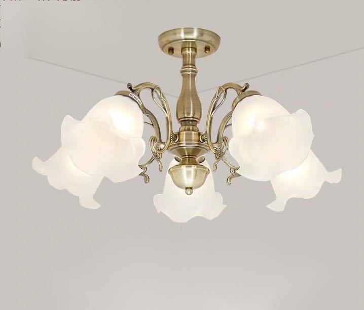 A058480高級天井照明 ペンダントライト 洋風照明 シャンデリア　北欧デザイン シーリングライト不可 5灯 電源直結タイプ