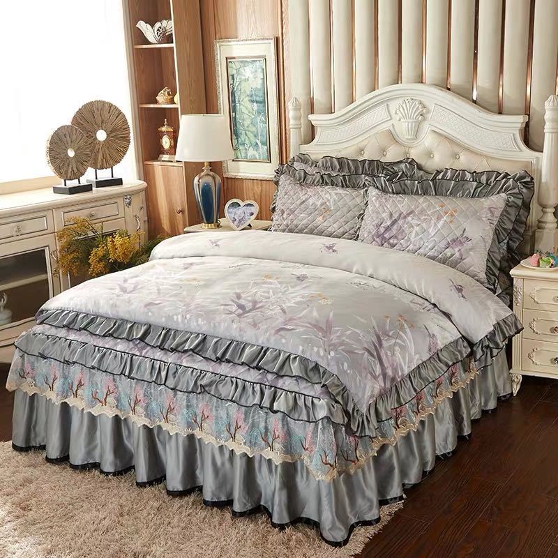 A009464高級ワイドダブル ベッド用品4点セット 寝具 ボックスシーツ　枕カバー掛け布団カバー ベッドカ..