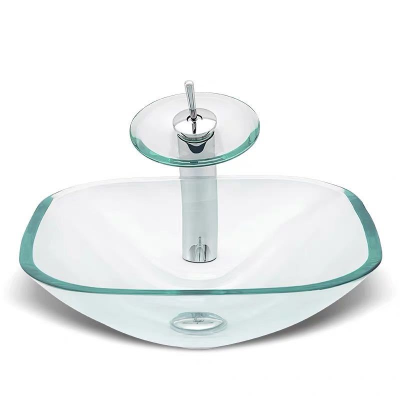 高級洗面ボウルセット 洗面ボール 手水鉢 手洗器 手洗い鉢 洗面器 蛇口 排水金具付き 鋼化ガラス 洗面台