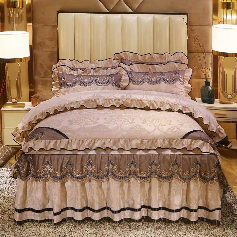 A024399高級ワイドダブル ベッド用品4点セット 寝具 ボックスシーツ　枕カバー掛け布団カバー ベッドカ..