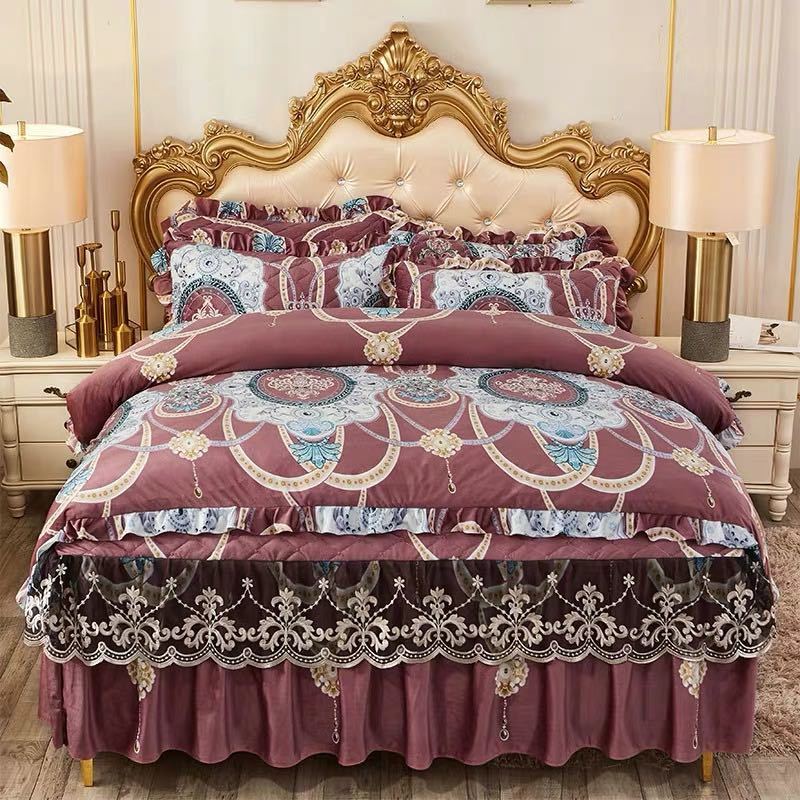 A010813高級ワイドダブル ベッド用品4点セット 寝具 ボックスシーツ　枕カバー掛け布団カバー ベッドカ..