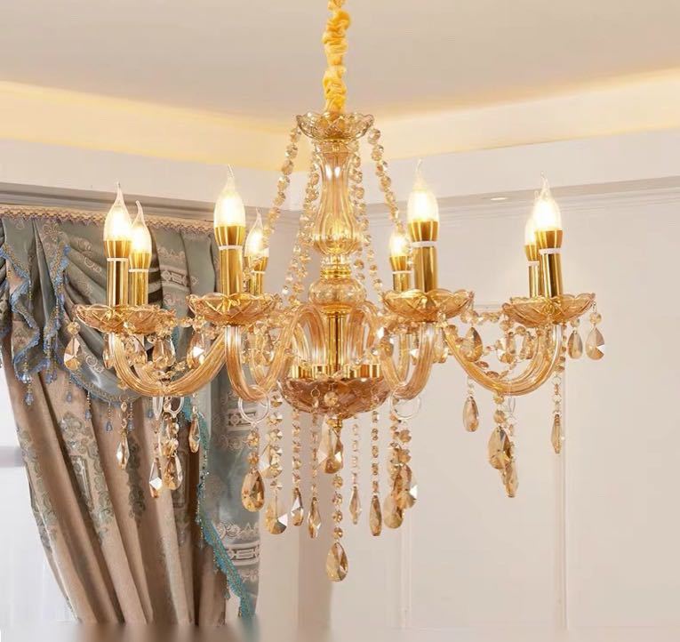 A042967豪華天井水晶照明 ペンダントライト 洋風照明．シャンデリア．北欧デザイン8灯