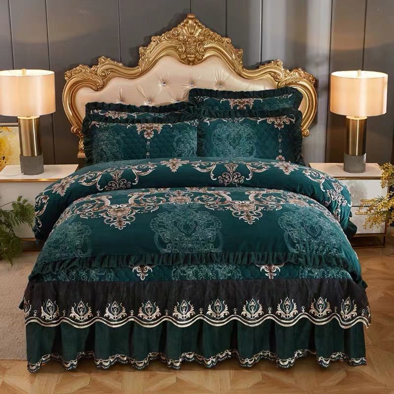 珊瑚絨ワイドダブル ベッド用品4点セット 寝具 ボックスシーツ　枕カバー掛け布団カバー ベッドパッド 別サイズあり