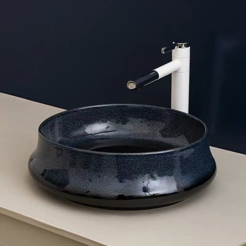 A023103陶器洗面ボウルセット 洗面ボール 手洗い鉢 手洗器 洗面器 蛇口．排水金具付き
