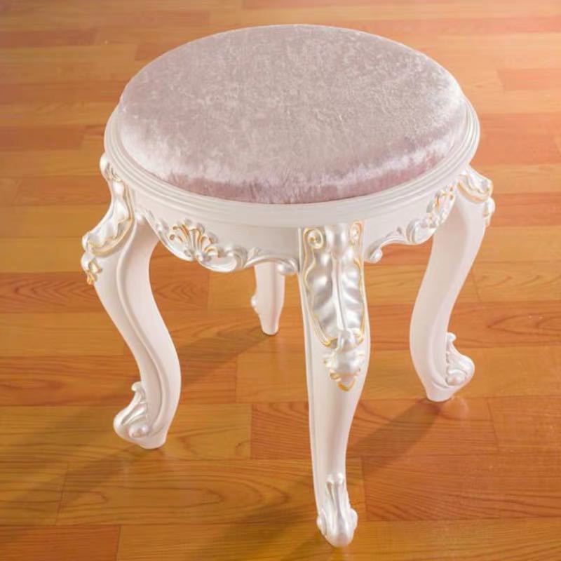 Stools - A009754豪華姫系スツール 布刺繍ソファスツール． インテリア 猫脚 イス チェアー