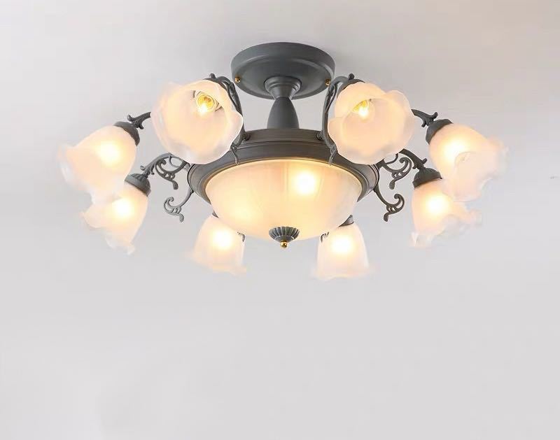 天井照明 ペンダントライト 洋風照明．シャンデリア　北欧デザイン シーリングライト不可 灰色 電源直結タイプ