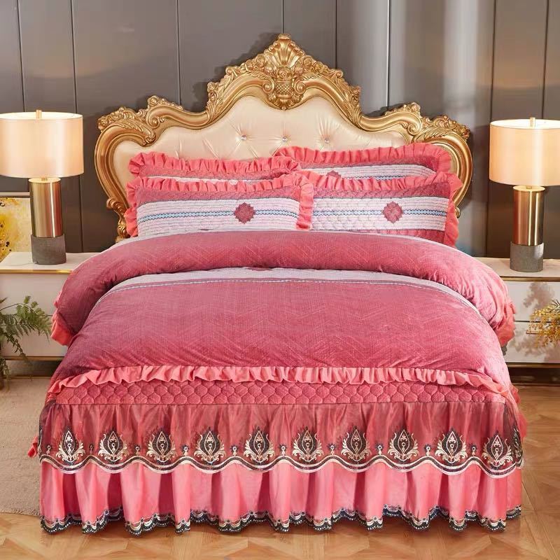 珊瑚絨ワイドダブル ベッド用品4点セット ．寝具 ボックスシーツ　枕カバー掛け布団カバー ベッドパッド 別サイズあり