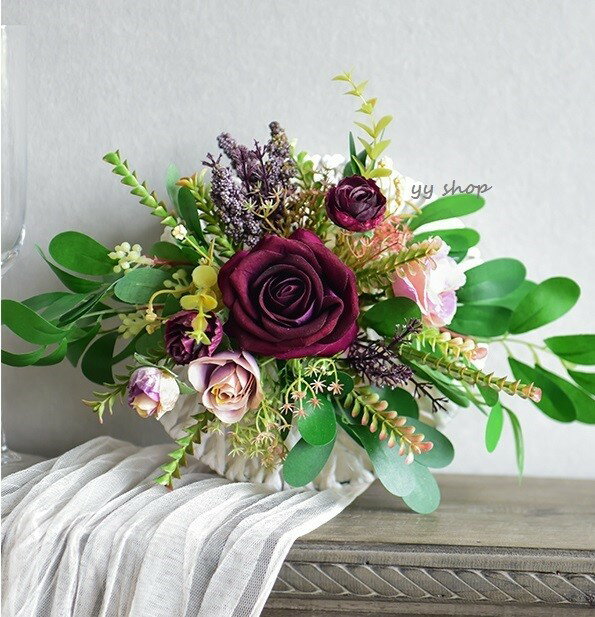 A0273700920T2-6壁飾り 人工観葉植物 壁掛けインテリア ディスプレイ 壁掛けミックスグリーン 造花 壁掛け