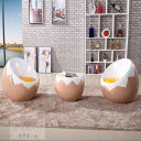 A049433たまご型 ガーデニング テラス テーブル&チェア2脚セット かわいい 3点セット カフェ ガーデンテーブルセット庭飾りガーデンベンチ 屋外
