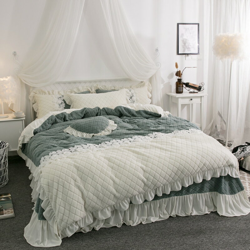 A001251BS7冬用フランネル寝具 ワイドダブル ベッド用品4点セット ボックスシーツ [2]