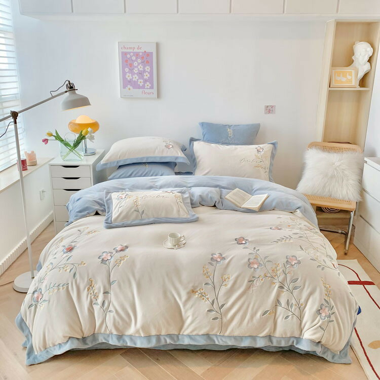BS30冬用フランネル寝具ワイドダブルベッド用品4点セットボックスシーツ