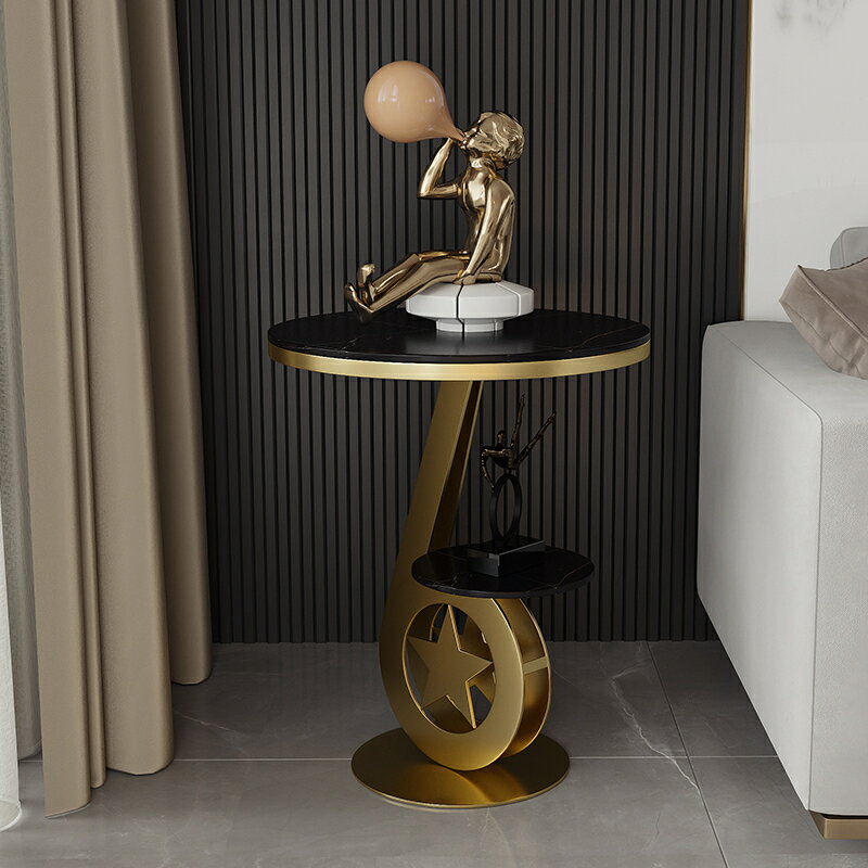 A001313WT18岩板ローテーブル 飾り台 リビングテーブル 電話台 センターテーブル サイドテーブル ミニテーブル 寝室用テーブル