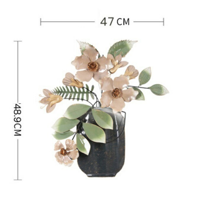 Rakuten - A051178WD75-2アイアン 壁掛け 北欧調 高級感壁飾り インテリア雑貨 部屋飾り　壁面装飾 工芸品 民芸品 手作り.花柄