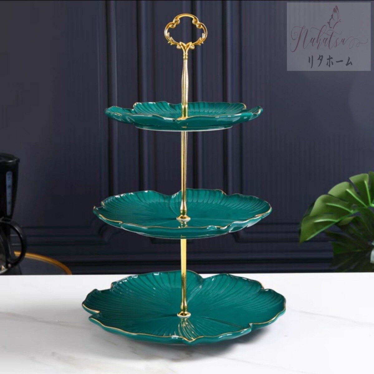 A002166ケーキ スタンド プレート 3段セット アフタヌーンティー フルーツ トレー 皿