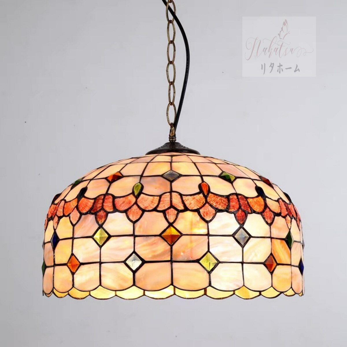 A051293天井照明 ペンダントライト．洋風照明 シャンデリア貝入れ シーリングライト不可 電源直結タイプ