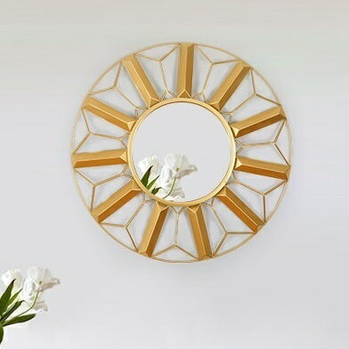 A002279M7壁掛け鏡 部屋飾り 壁掛け 壁掛けミラー ウォールミラー 高級豪華鏡 鉄工芸品 洗面鏡