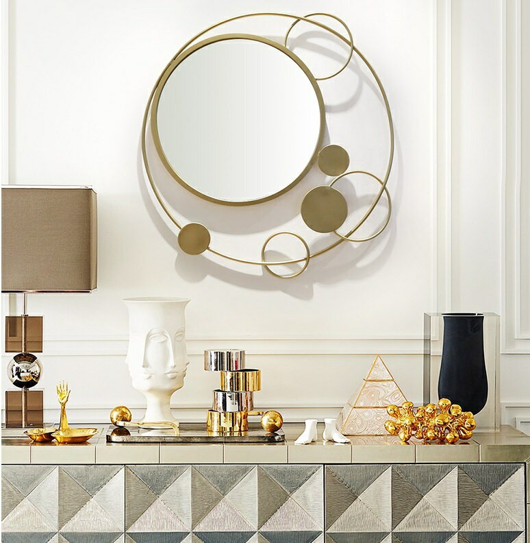 A002281M9壁掛け鏡 部屋飾り 壁掛け 壁掛けミラー ウォールミラー 高級豪華鏡 鉄工芸品 洗面鏡 [3]