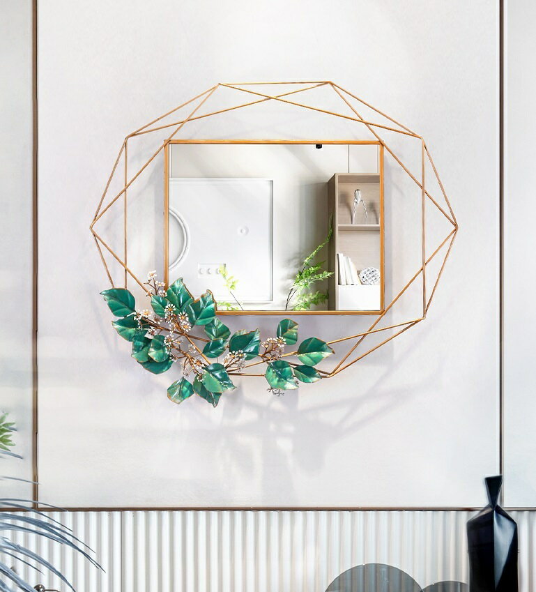 A002321M38-2壁掛け鏡 部屋飾り 壁掛け 壁掛けミラー ウォールミラー 高級豪華鏡 鉄工芸品 アンティーク調 [2]