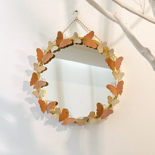 A002331M42壁掛け鏡 部屋飾り 壁掛け 壁掛けミラー ウォールミラー 高級豪華鏡 鉄工芸品 アンティーク調