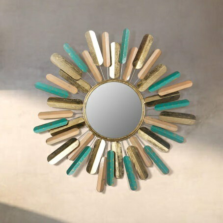 A002332M43壁掛け鏡 部屋飾り 壁掛け 壁掛けミラー ウォールミラー 高級豪華鏡 鉄工芸品 アンティーク調