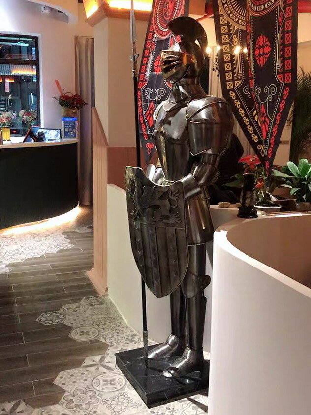 A002440中世ヨーロッパ 騎士道 人気インテリア中世風甲冑鎧100%ハンドメイド等身【中世騎士】西洋甲冑人形映画写真撮影置物★高さ200cm [3]
