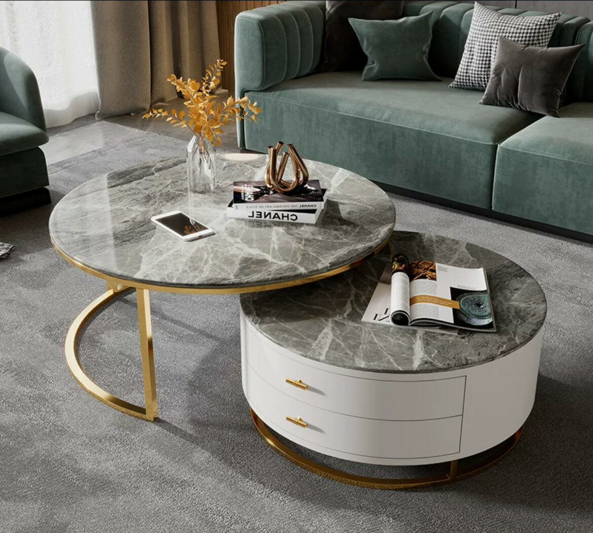 A002514高級サイドテーブル．コンソールテーブル 玄関テーブル 飾り台 ローテーブル リビングテーブ 2点セット