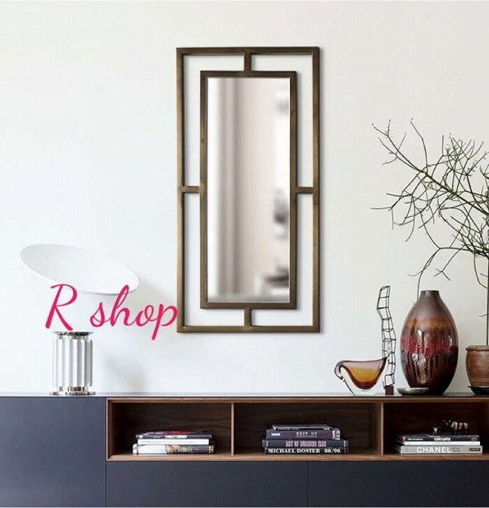 A025078大型ミラー吊鏡 壁掛け鏡 .壁掛けミラー 豪華ウォールミラ 高級豪華鏡 アンティーク調 65x110cm