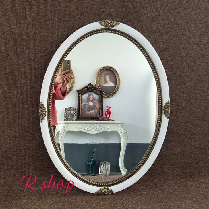 ミラー吊鏡 壁掛け鏡 .壁掛けミラー 豪華ウォールミラ 高級豪華鏡 アンティーク調 60x79cm [2]