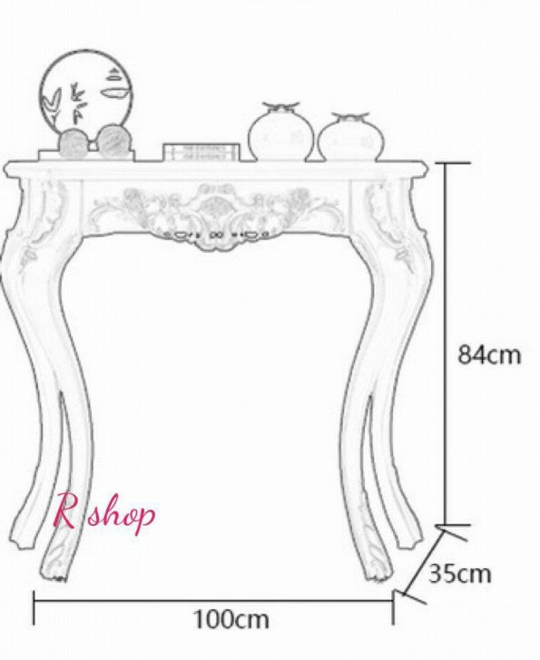 ヨーロッパ調サイドテーブル ．コンソールテーブル 玄関テーブル 花台 電話台 アンティーク調デザイン 幅100cm
