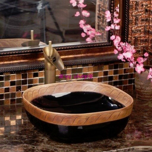 樂天商城 - A008580F2-1 洗面ボウルセット 洗面ボール 陶器 手水鉢 手洗器 手洗い鉢 洗面器