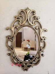 Aミラー吊鏡 壁掛け鏡 ．壁掛けミラー 豪華ウォールミラ 高級豪華鏡 アンティーク調 56x88cm