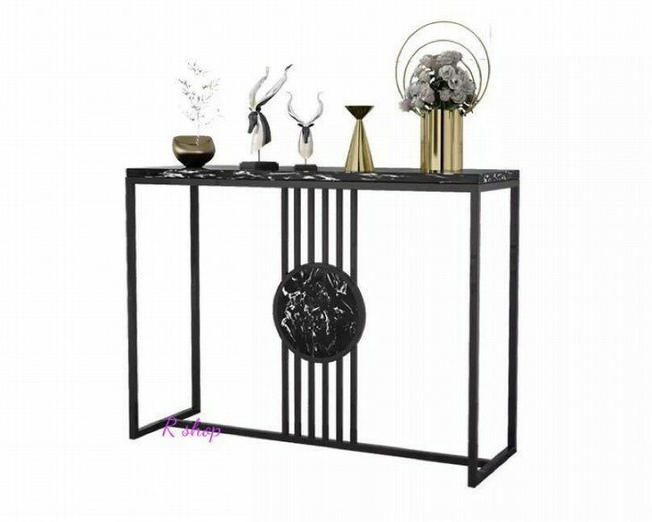 A030209人造大理石コンソールテーブル 玄関テーブル 花台 電話台 アンティーク調デ...