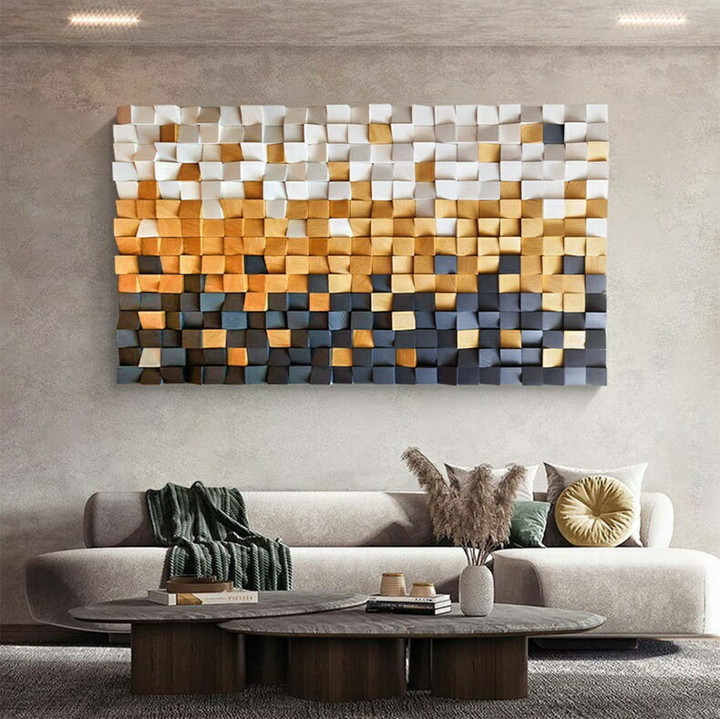 A052186WD197木工芸品 アイアン 壁掛け 北欧調 高級感壁飾り インテリア雑貨 部屋飾り 壁面装飾 民芸品 手作り(3)