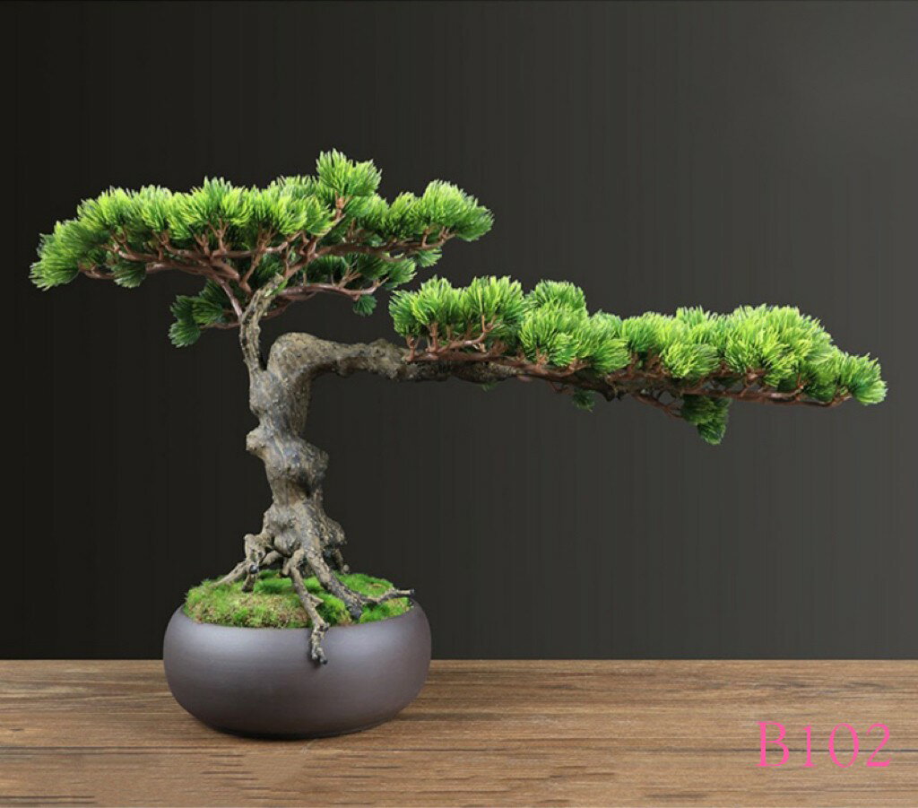 A05390020220729-21 インテリアグリーン 高級模造迎客松盆栽 置物 禅意迎客松盆栽装飾品 人工観葉植物
