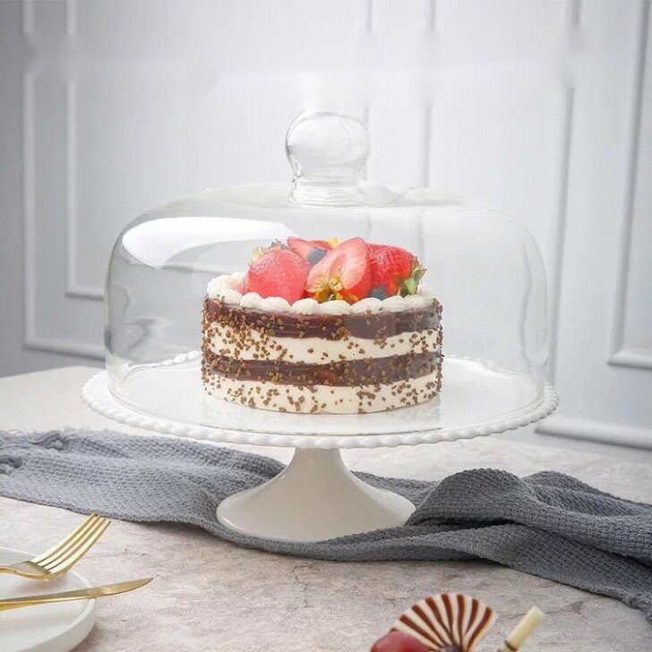 A058828ケーキ スタンド プレート 1段セット アフタヌーンティー フルーツ トレー 皿．蓋つき(3)