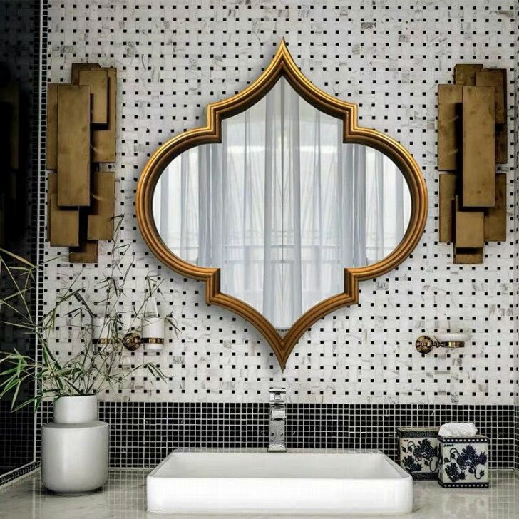 A058576豪華鏡 アンティーク調 壁掛け鏡 壁掛け ．壁掛けミラー ウォールミラー 80x90cm