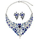 A018164ウェディングアクセサリー ジュエリーキラキラ ネックレス イアリング 2点セット
