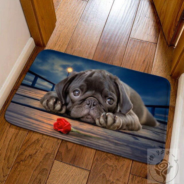 樂天商城 - A018246ラグカーペット ラグマット 40x60cm PUG玄関マット・パグ雑貨