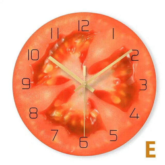 A018291壁掛け時計 壁飾り　トマト時計　ガラス掛け時計