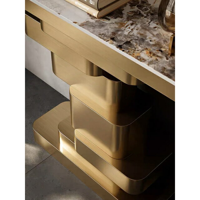 A018488高級コンソールテーブル 岩板サイドテーブル 玄関テーブル 花台 植木鉢置き [2]