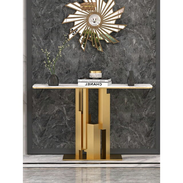 A018512高級コンソールテーブル 人造大理石サイドテーブル 玄関テーブル 花台 植木鉢置き [3]