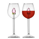 A018781ワイングラス2点セット シャンパングラス 飲食店 食器 薔薇 綺麗め 高級感
