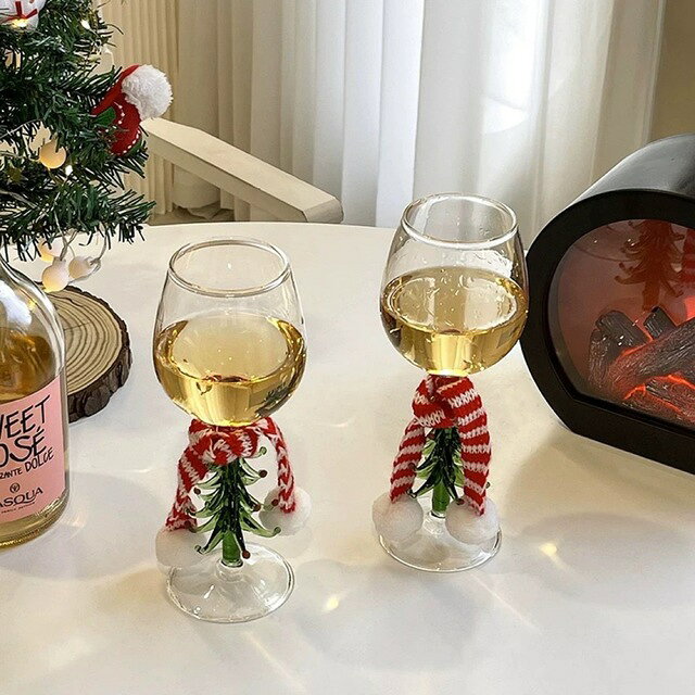 A018787ワイングラス クリスマスツリー クリスマス 雰囲気 インテリア パーティー